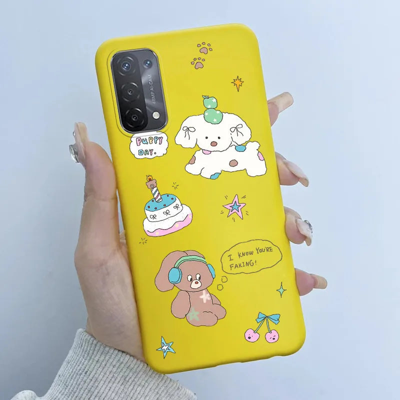 For Oppo A54 5G A74 5G A93 5G Case Soft TPU Silicone Cover Cute Astronaut Panda Phone Case CPH2195 CPH2197 CPH2263 Coque Funda