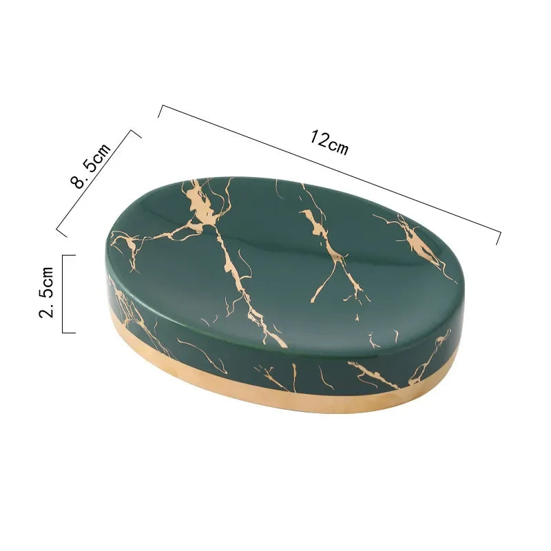Marble Stripes Ceramics Bathroom Soap Dish Restaurant Hotel Soap Storage Items Restroom Decorations Household Soap Box