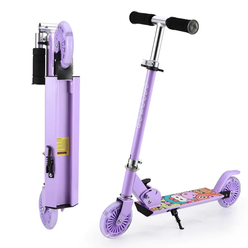 Scooter for Children Aaged 6-10 To 12 Adult Boys and Girls Two Wheeled Folding Pedal Sliding Roller Coaster Foot Scooters