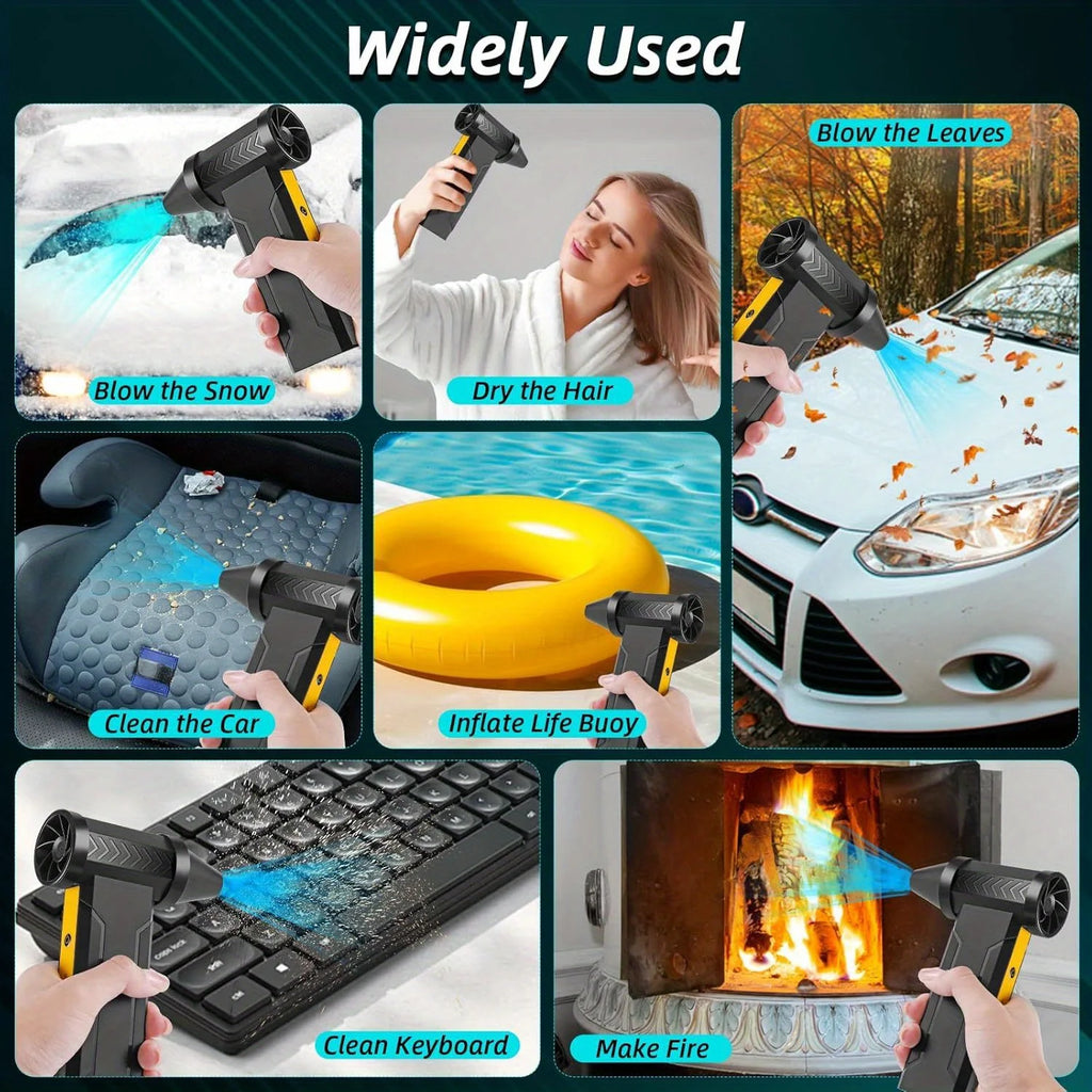 2026 New Electric Air Duster, 160000RPM Brushless Motor High-Speed Turbo Violent Fan USB Rechargeable Powerful Dust Blower