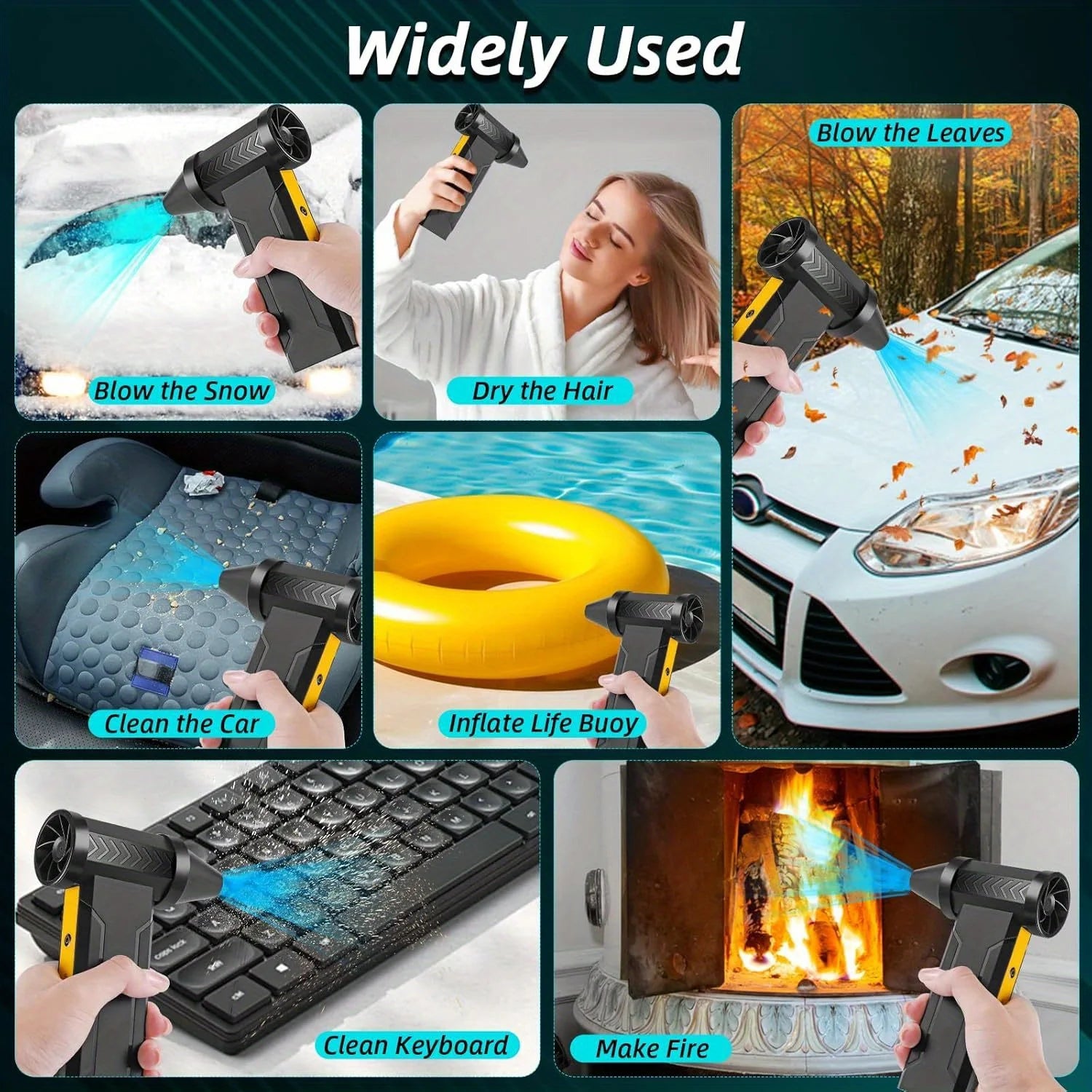2026 New Electric Air Duster, 160000RPM Brushless Motor High-Speed Turbo Violent Fan USB Rechargeable Powerful Dust Blower