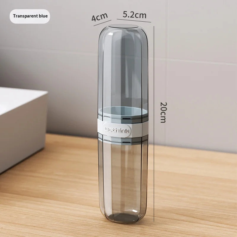 Essential Travel Items Travel Mouthwash Cup Portable Toothbrush Tooth Care Kit Transparent Toiletry Set Storage Box