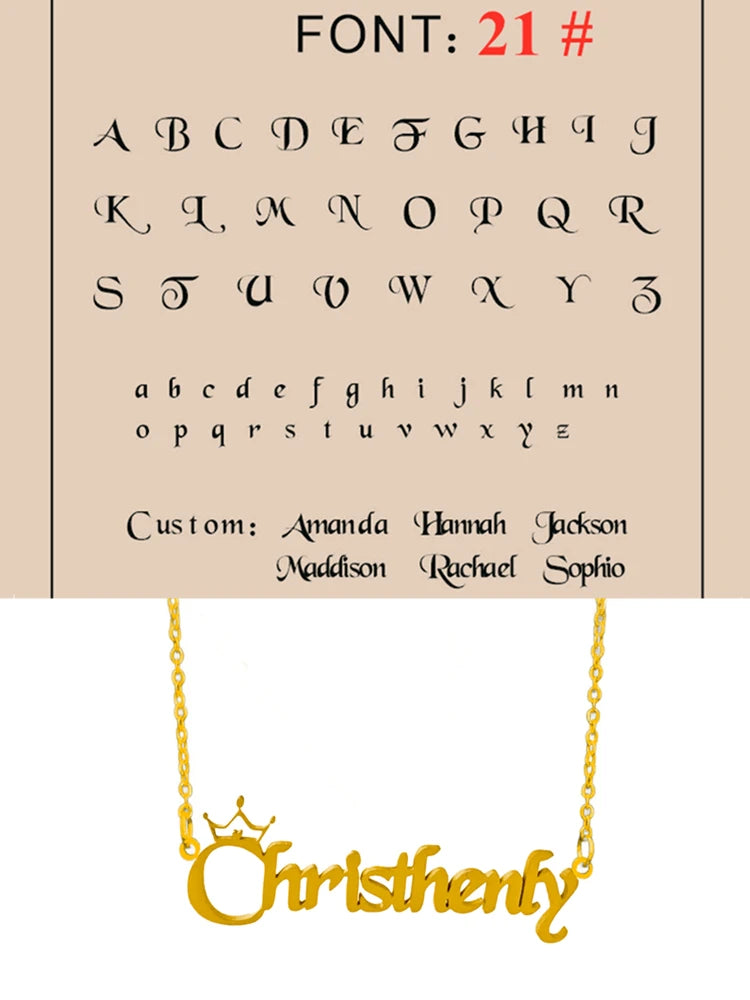 Custom Name Necklace Personalized Golden Choker Stainless Steel Necklaces For Women Man Customized Jewelry Couple Gift