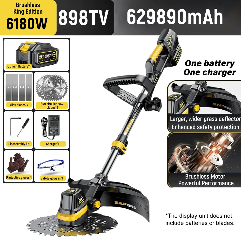 Electric Grass Trimmer Portable Brushless Lawn Trimmer Cordless Weed Eater Lawn Mower Lithium-ion Battery Lawn Cutter Lawn Edger