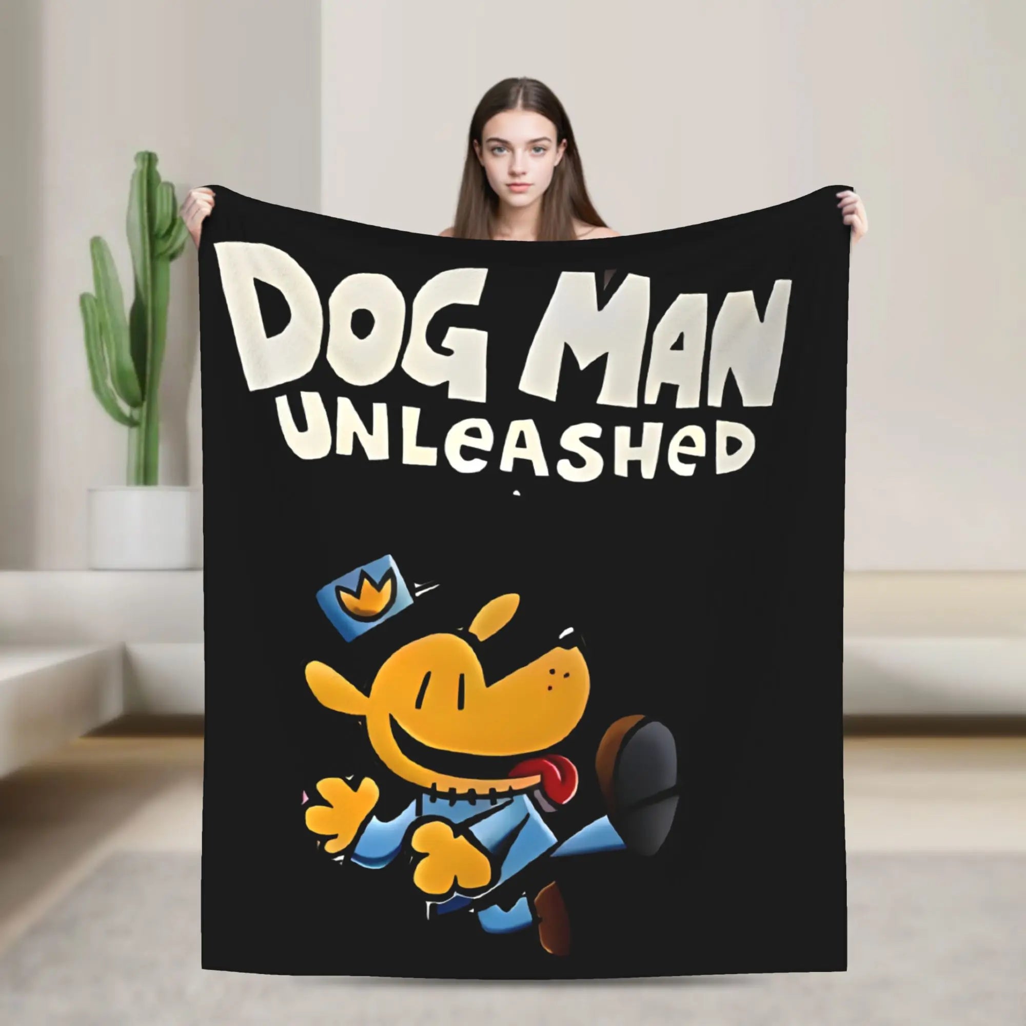 Dog Man Dogman Movie Comic Blanket Cartoon Flannel Vintage Warm Throw Blanket for Coverlet Spring/Autumn