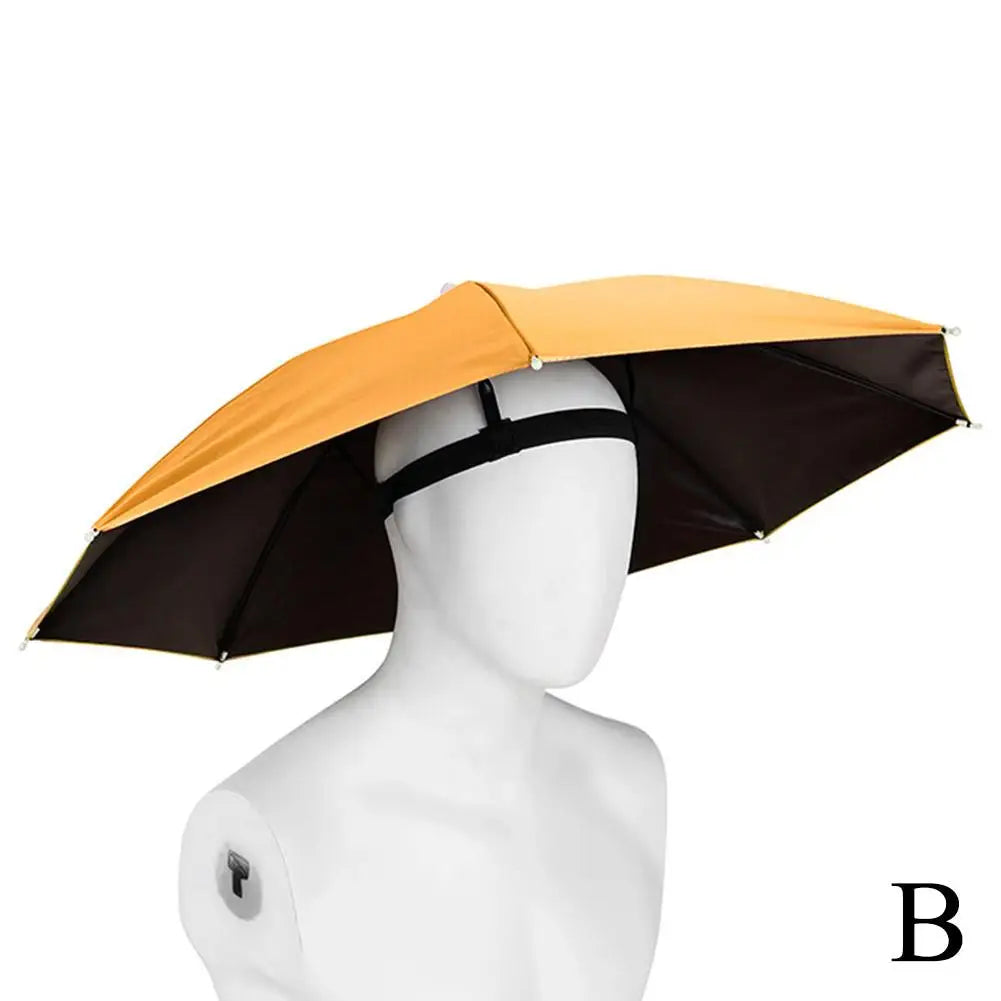 Head Umbrella Hats for Women & Men, Hands-Free Design with Adjustable Headband, Sun Rain Cap for Fishing Gardening & Outdoor Use