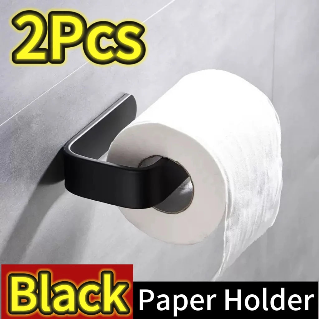 Plastics Paper Towel Holder Self Adhesive Toilet Roll Paper Holder No Punching Kitchen Bathroom Lengthen Storage Rack