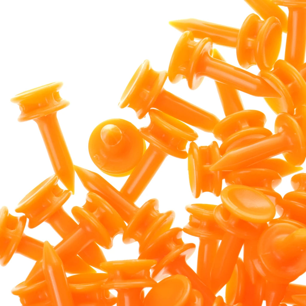100 Pcs/Pack Professional Golf Tees 25mm 0.98'  Castle Orange Golfer Accessory Plastic golf tees perfect for Teeing the ball
