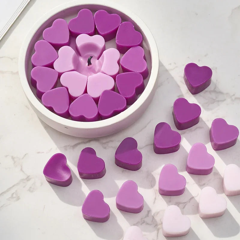 55 Compartment Heart Shape Silicone Candle Mold DIY Small Love Cake Chocolate Baking Mould Ice Tray Food Safe Kitchen Supplies