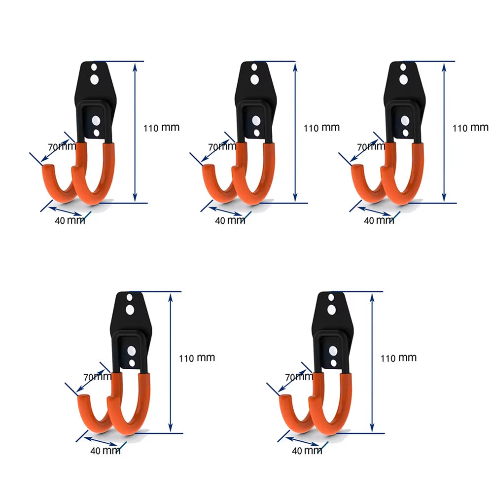 Heavy Duty Metal Hook Garage Organizer Wall Mount Bicycle Hanger Hooks Wall Mount Anti-slip Storage Hook For Ladders Garden Tool