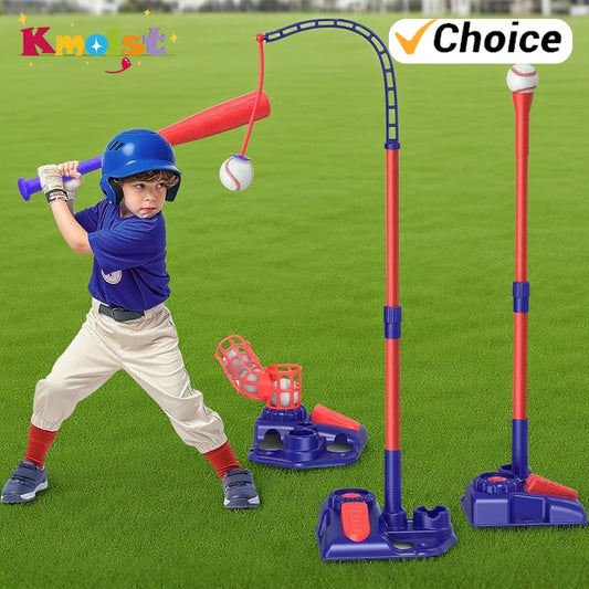 Baseall Set for Kids Indoor Outdoor Sport Toy 3-in-1 Baseball Set with Pitching Machine Adjustable Teeball Batting Toys for Boys