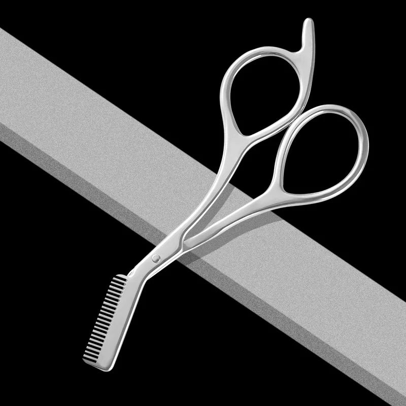 Stainless Steel Eyebrow Trimming Scissors with Comb, Facial Hair Grooming Tool for Men and Women Perfect Face Care Tool