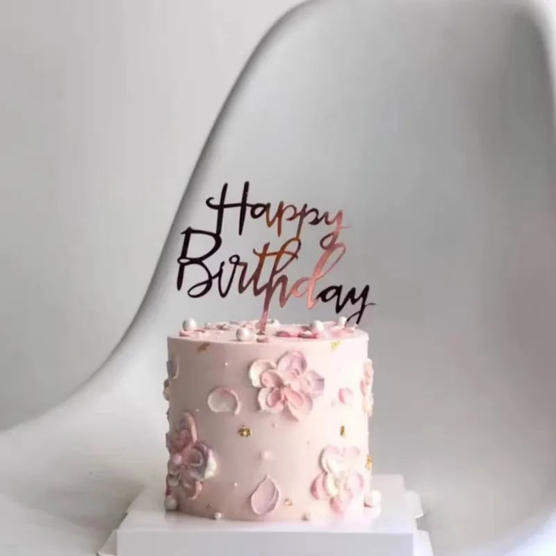 10Pcs Universal Acrylic Cake Topper Ornaments Fashionable Multicolor Decor for Men Women Birthday Baby Shower Party Supplies