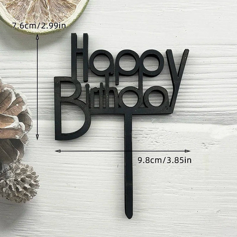 10Pcs Universal Acrylic Cake Topper Ornaments Fashionable Multicolor Decor for Men Women Birthday Baby Shower Party Supplies