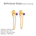 EManco Zircon Birthstone Pendant Earrings 12 Zodiac Signs Stainless Steel Jewelry Party Gifts
