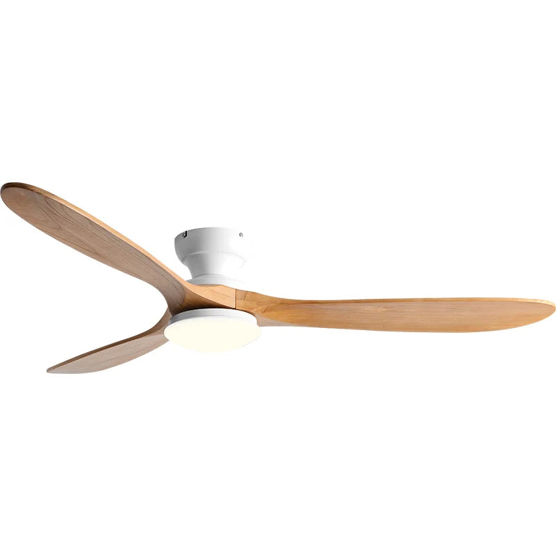 36/42/52inch Low Floor Ceiling Fan Light Remote Control Led Lights Indoor Restaurant Solid Wood Fan Leaves With Fan Chandelier