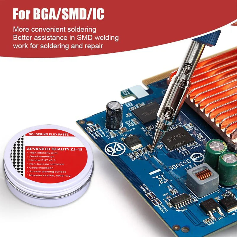 30g/50g/100g Solder Paste Rosin Flux No Clean for Electronics - Lead-free Welding Flux for Circuit Boards & Iron Repair