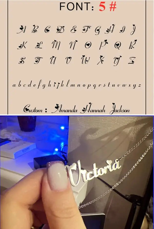 Custom Name Necklace Personalized Golden Choker Stainless Steel Necklaces For Women Man Customized Jewelry Couple Gift