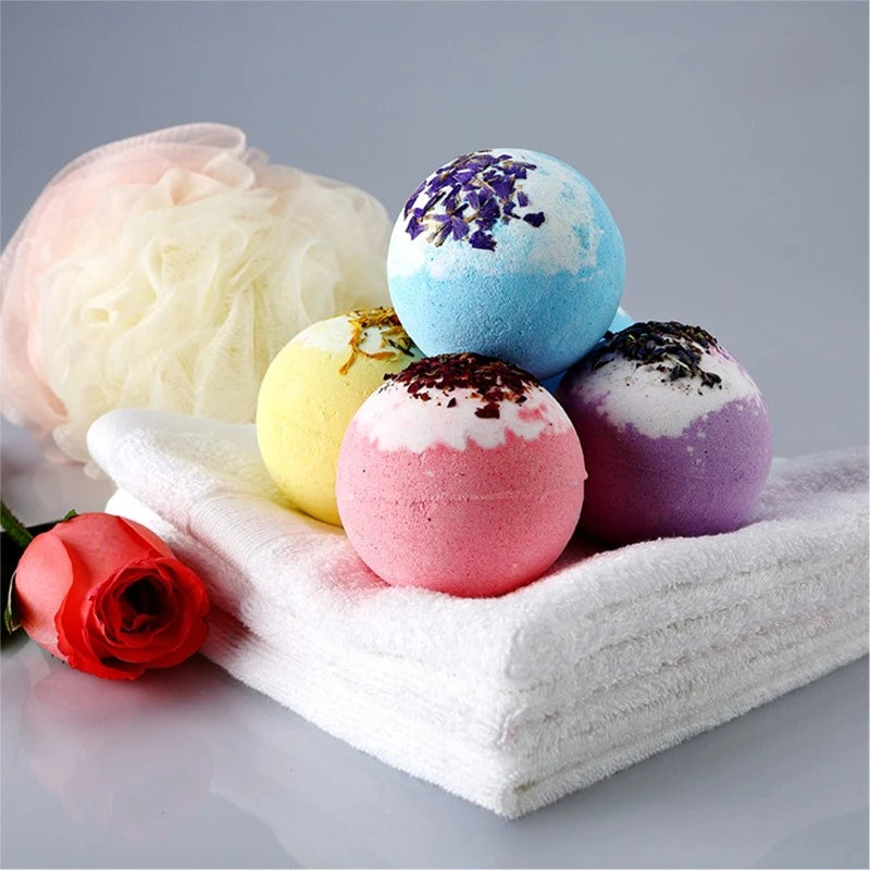 100g Dried Flower Bath Salt Ball Fizzy Bath Soak Hotel Essential Oil Aromatherapy Spa Bubble Bath Body Care Gift