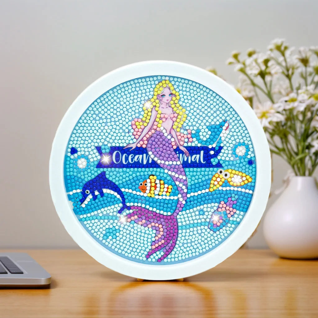 Cartoon Diamond Painting Kits Animals with Wooden Frame Kits for Kids DIY handmade Dinosaur Creative Point Diamond Paint
