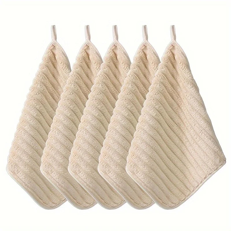 5-Piece Luxury Soft Super Absorbent Hand Towel Set - 11.8*11.8 inch Quick Drying Washcloths for Household and Daily Necessities