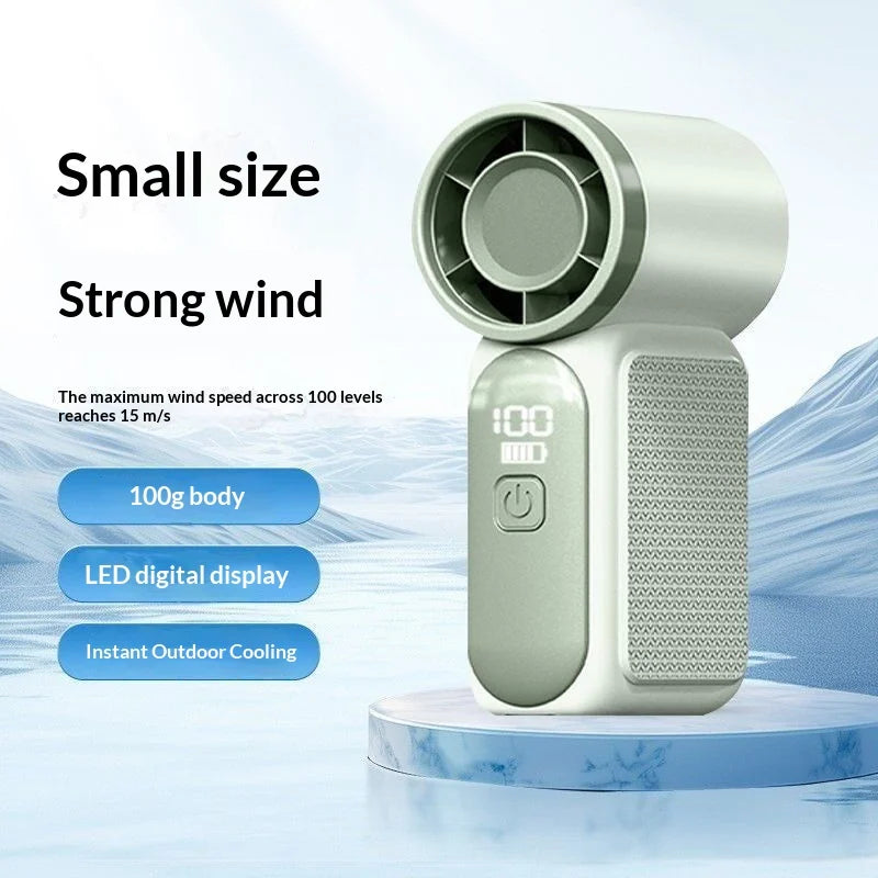 Portable Pocket Fan with LED Digital Display – Lightweight Handheld for Travel & Outdoor