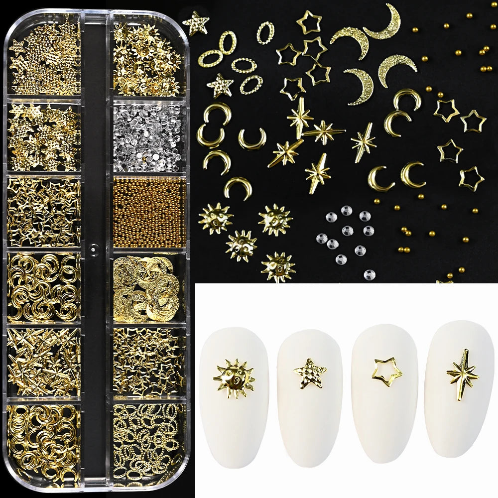 Nail Art Rhinestones Kit 2400pcs Nail Gems Ab Flatback Rhinestones Gems Stones with Storage Organizer for Design Bright Holiday