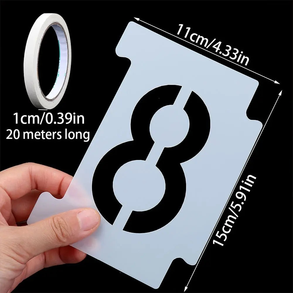 Decoration DIY Plastic Mailbox Address 26 Letters 0-9 Numbers Reusable Stencil Kit