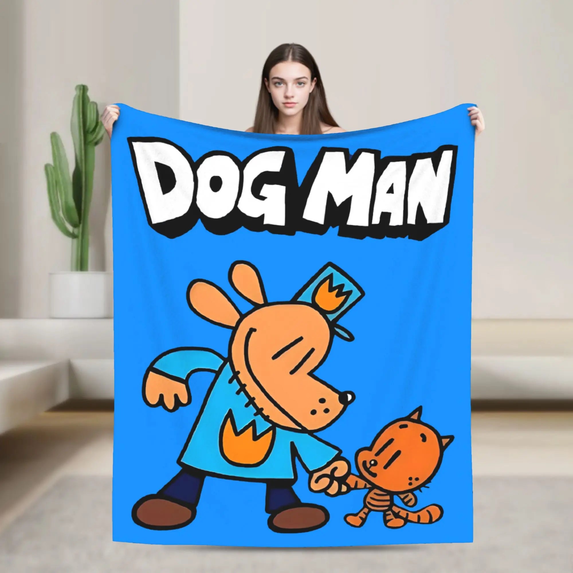 Dog Man Dogman Movie Comic Blanket Cartoon Flannel Vintage Warm Throw Blanket for Coverlet Spring/Autumn
