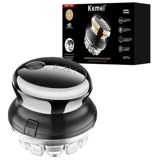 Kemei 887 UFO Rotary Hair Trimmer – Self-Haircut Kit, Washable & Rechargeable for Men
