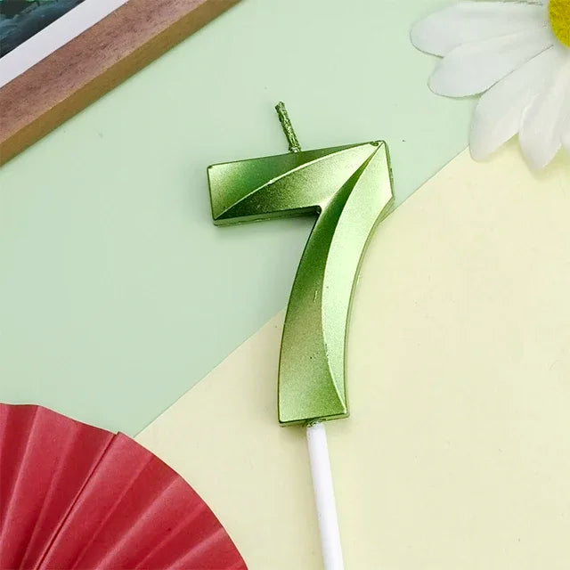 Vibrant Blue Pink Green 1pcs 0-9 Number Candles Decor for Kids Happy Birthday Event Anniversatires &Parties Decoration DIY