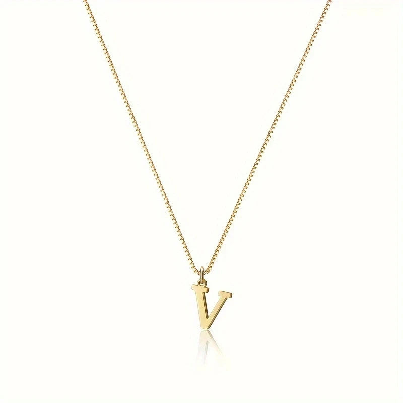 A-Z Initial Necklace 18K Gold Plated Necklace Cute Letter Stainless Steel Necklace for Women Color-preserving letter necklace