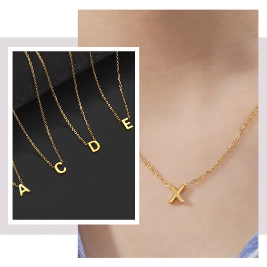 Unift Alphabet A-Z Initial Name Necklace for Women Letter Pendant Clavicle Chain Choker Trendy Jewelry Family Accessories Gift