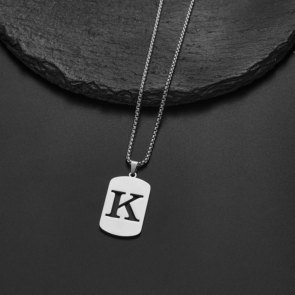 Delicate Initial Name Letters Charm Pendant Necklace For Men Alphabet A-Z Stainless Steel Jewelry Women 2024 Collar Hombre