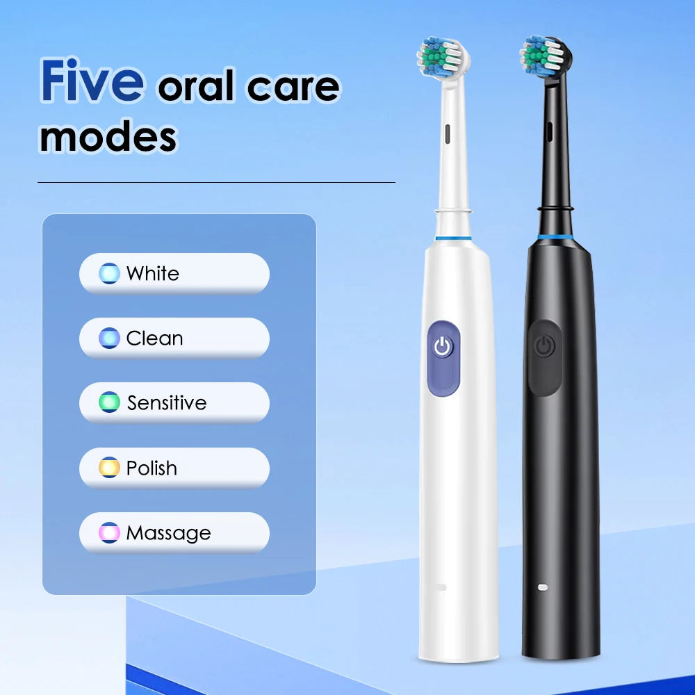 Rotary Electric Toothbrush - 5 Modes IP67 30-Day