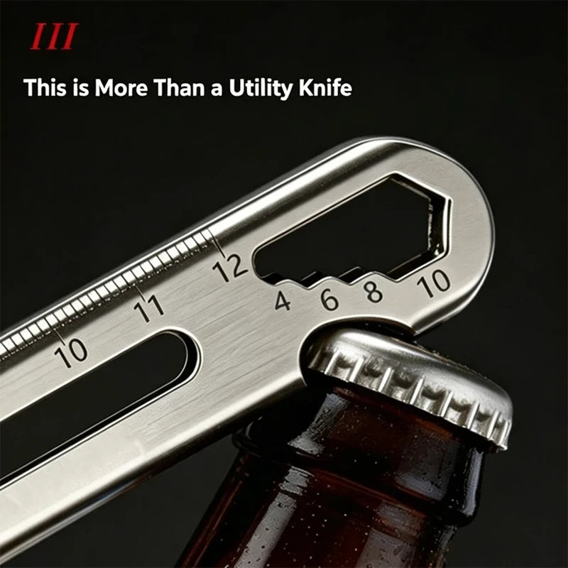 6 in 1 Stainless Steel Utility Knife with Thickened Metal Knife Holder Multifunctional Wallpaper Multifunctional Utility Knife