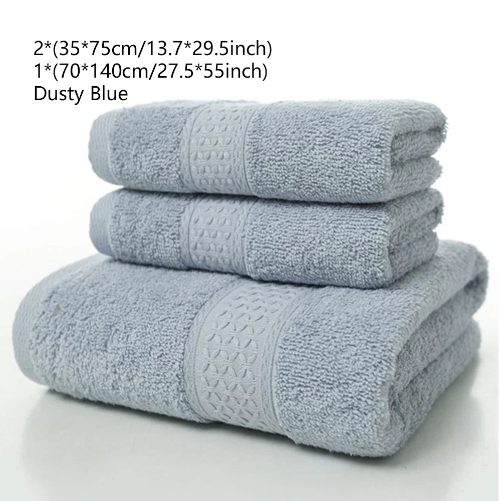 Bath Towel Washcloth Cotton Towel Solid Color Soft Absorbent Towels Multipurpose Use For Hotel Bathroom