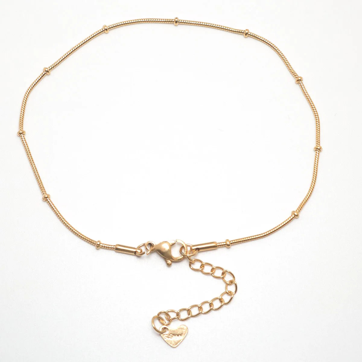 New Trendy Stainless Steel Anklet Gold Color Round Link Chains On Foot Barefoot Sandals Anklet Bracelet Women Summer Jewelry,1PC
