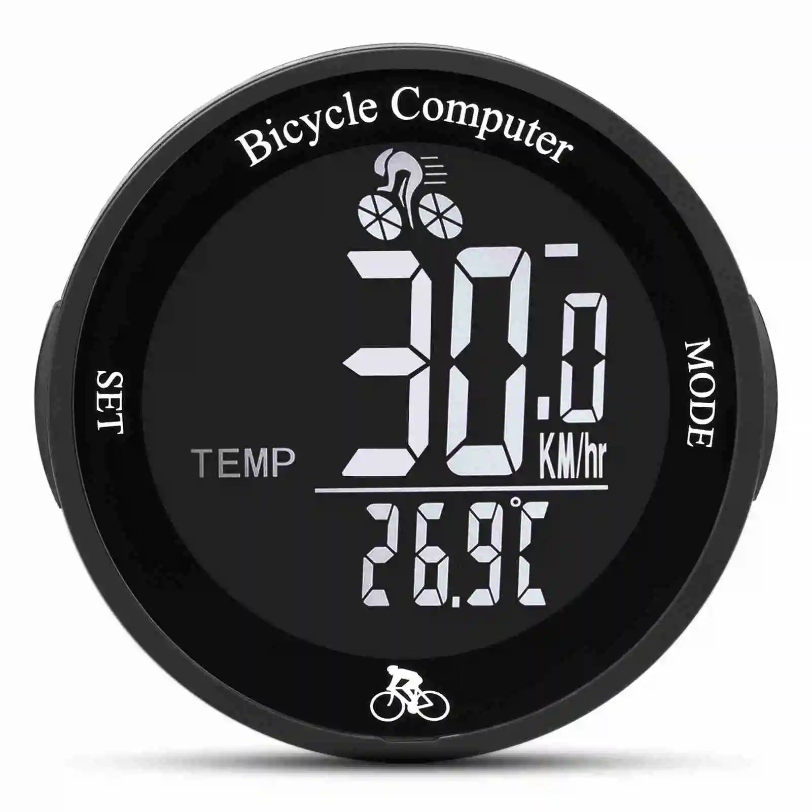 Bike Computer LED Backlight Multifunction Round Wireless Cycle Computer Cycling Odometer Waterproof Bike Computer