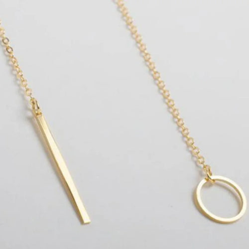 2025 New Fashion Necklace Design Ladies Fashion Simple Simple Metal Round Necklace Wholesale Sales