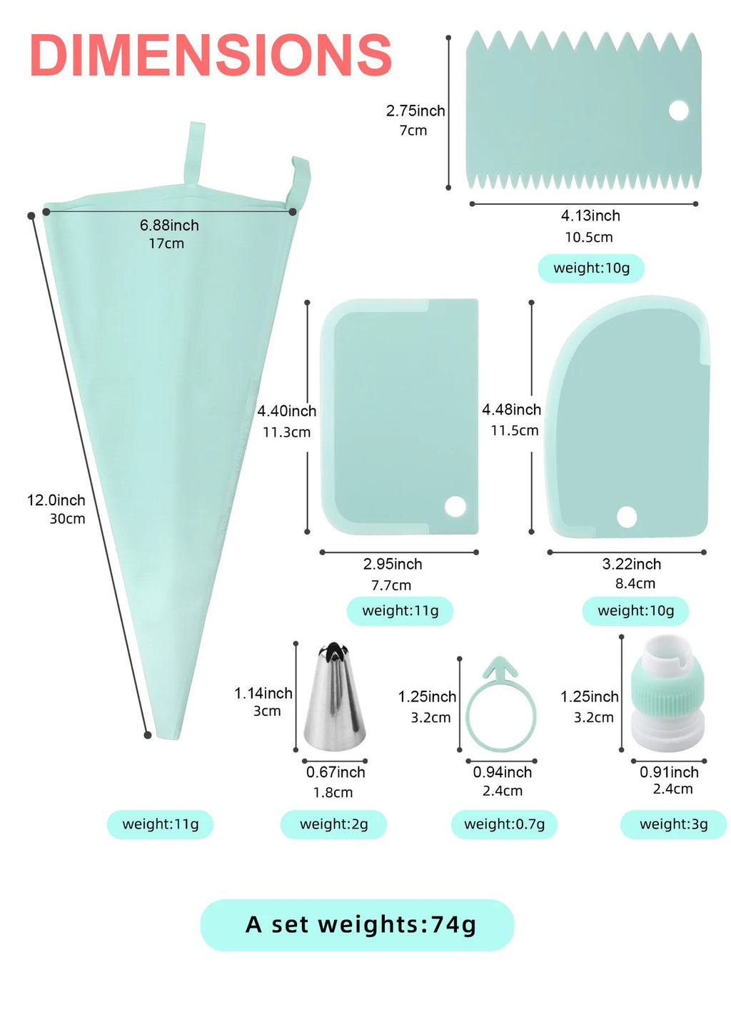 Piping Pastry Bag With Nozzles Set For Confectionery Tips Baking And Bakery Accessories Spatula Smoothing Cake Decoration Tools