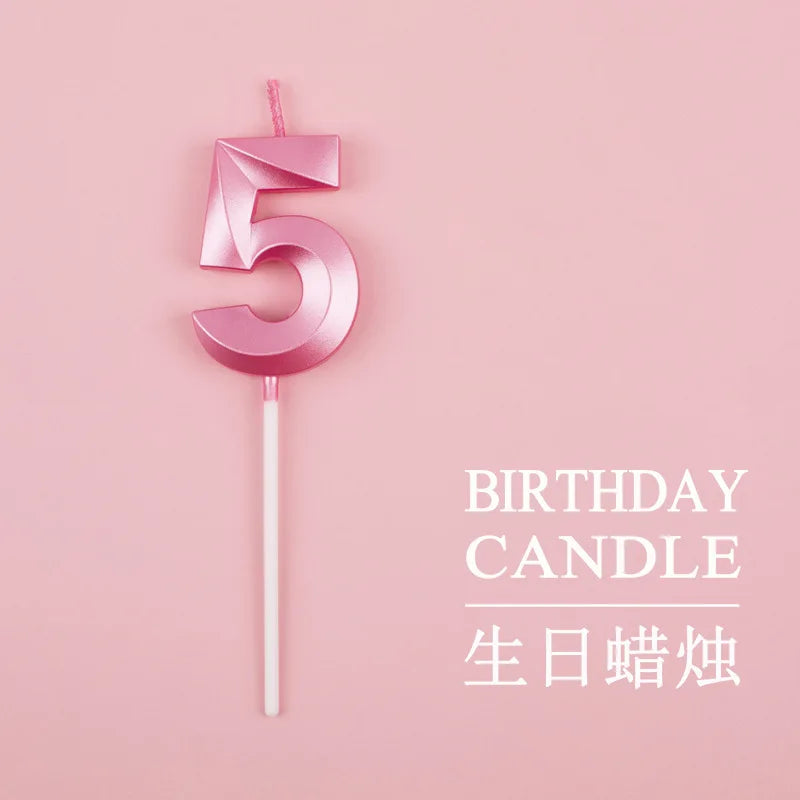 Vibrant Blue Pink Green 1pcs 0-9 Number Candles Decor for Kids Happy Birthday Event Anniversatires &Parties Decoration DIY