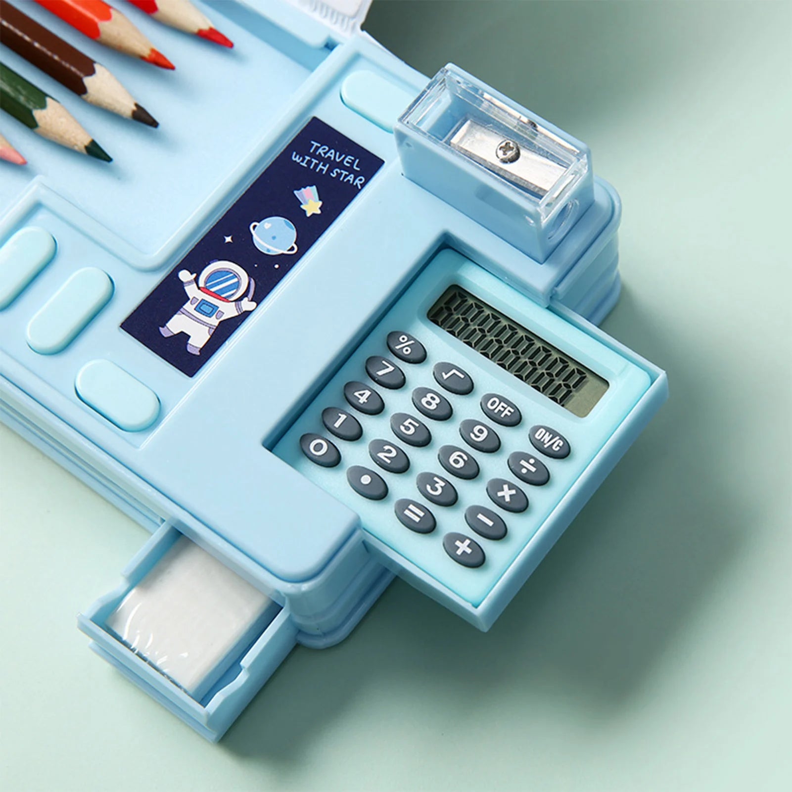 Plastic Stationery Organizer Box Unicorn Bear Astronaut Stationery Pencil Case School Gifts for Kids Teens Supplies