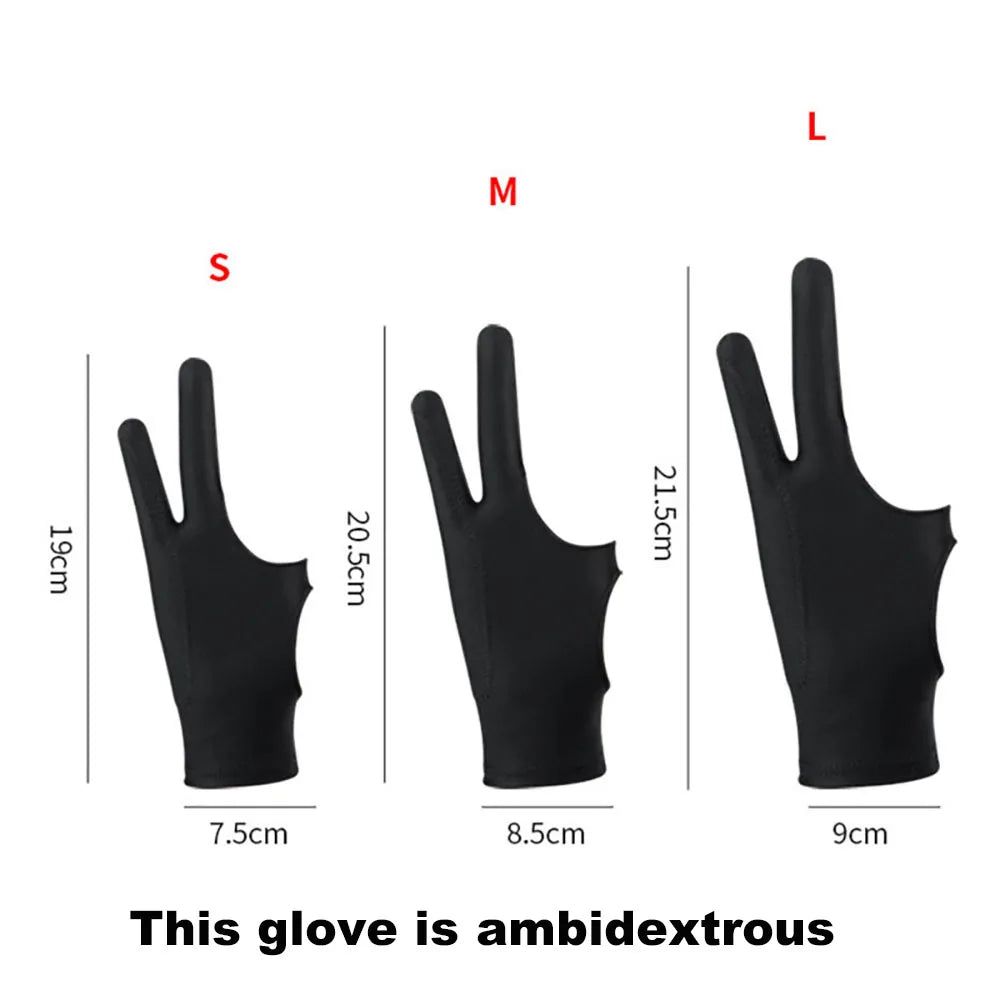 1PC Two-Finger Hand Painting Gloves Oil Painting Art Supplies Anti-touch Tablet Digital Board Screen Touch Drawing Anti-fouling