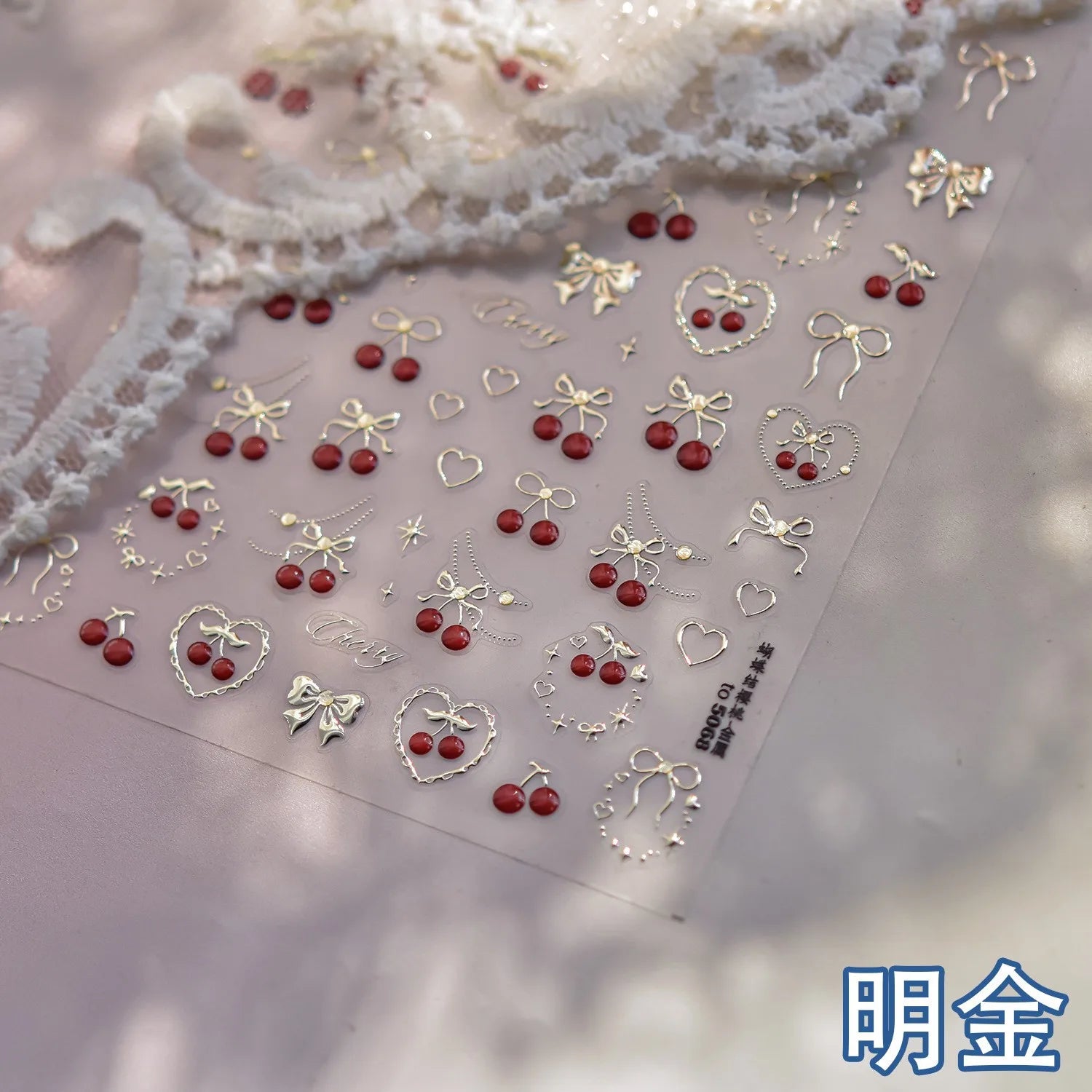 Fresh Sweet Fruits Strawberry Cherry Bowknot Love Heart Lemon 5D Nail Art Stickers Self Adhesive Decorations Nail Manicure Decal