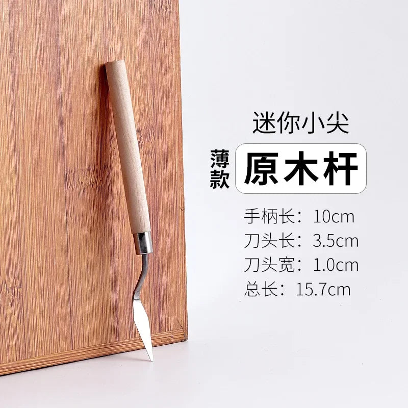 7Pcs Stainless Steel Palette Knife Gouache Palette Kit Oil Painting Supplies Fine Art Knife Painting Tool Set Flexible Blades