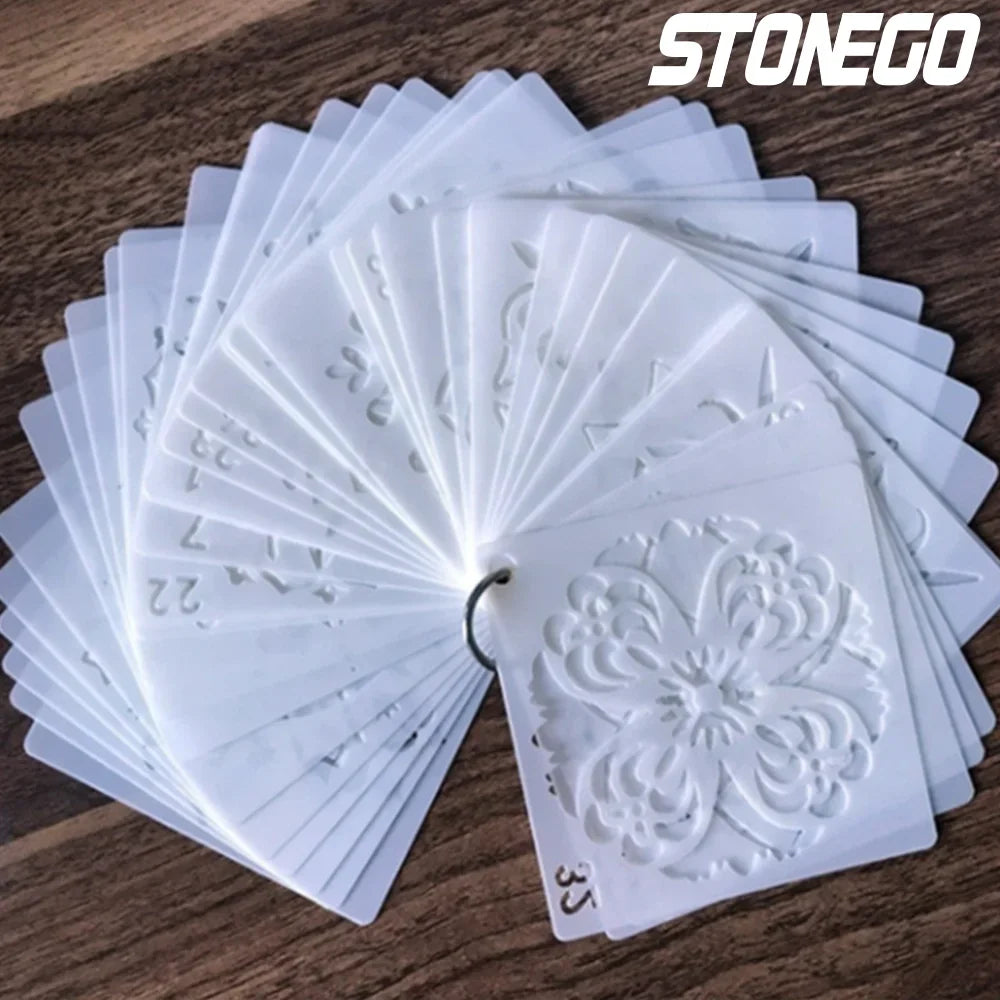STONEGO 36 Mandala Templates Creative Wall Painting Cabinet Painting Mandala Template Diy Skeleton Template