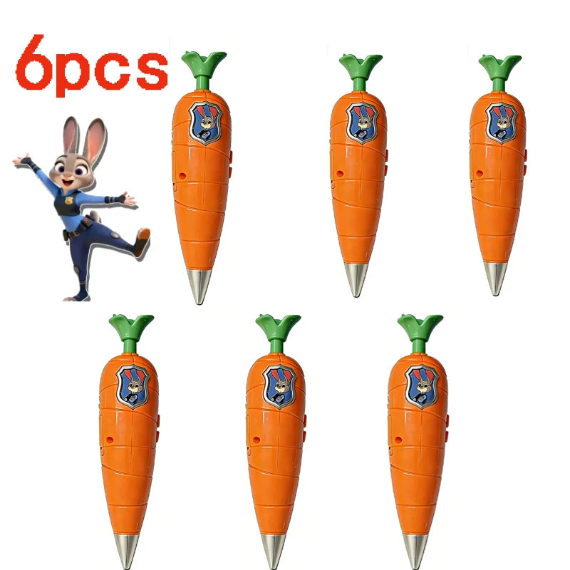 Zootopia 2 Carrot Recorder Pen  Judy - Nick Style for Kids  60s Mini Recorder  2-in-1 Gel Pen Stationery