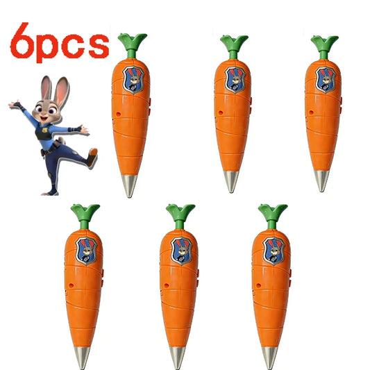 Zootopia 2 Carrot Recorder Pen  Judy - Nick Style for Kids  60s Mini Recorder  2-in-1 Gel Pen Stationery