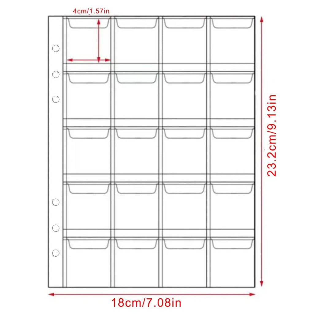 10pcs Coin Collector Storage Pages, 200-Compartment Clear PVC Sheets for Commemorative & Regular Coins, Display & Organize